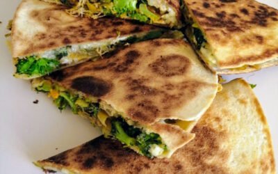 Leek, Broccoli, and Blue Cheese Quesadillas