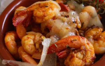 Spanish Garlic Shrimp with Manchego Cheese (Tapas Recipe)