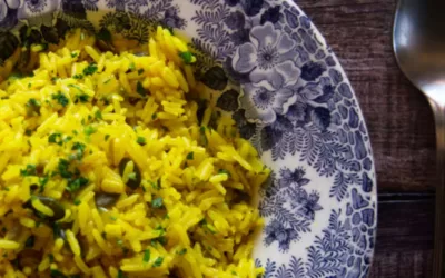Mediterranean Yellow Rice (Vegan, G/F, made under 30 mins)