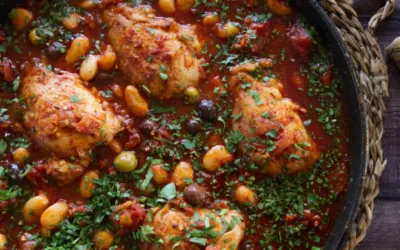 Easy Spanish chicken thighs with chorizo and wine