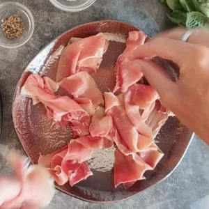 Serrano Ham is arranged on a plate