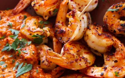 Pan-Fried Spicy Shrimp with Romesco Sauce (20-min tapas)