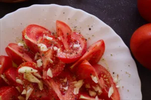 A plate of Spanish potato salad.