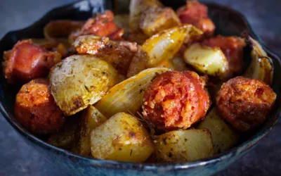 Roasted Potatoes with Chorizo and Thyme