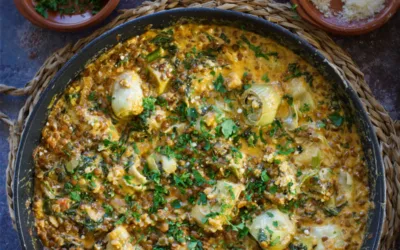 Creamy Artichoke Casserole with Spinach, Lentils, and Paprika (Vegetarian)