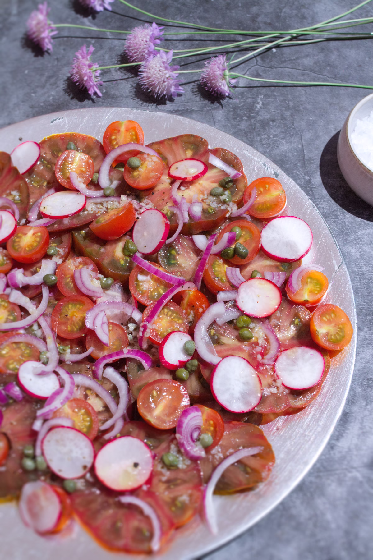 A platter of Spanish Tomato salad