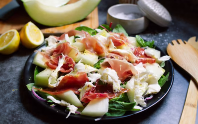 Summer Salad with Melon, Mozzarella, and Serrano Ham – Ensalada de Verano con Melón & Jamón