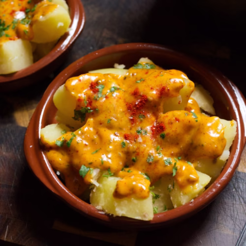 Spanish Potatoes Mozarabic-v10 - The Spanish Radish A small tapas serving of Spanish potatoes Mozarabic