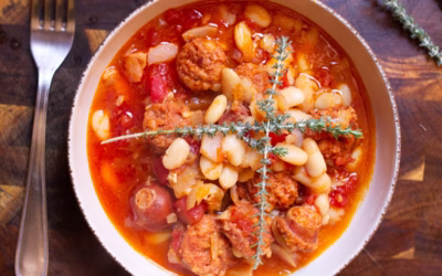 Classic Spanish Fabada with Chorizo and White Beans