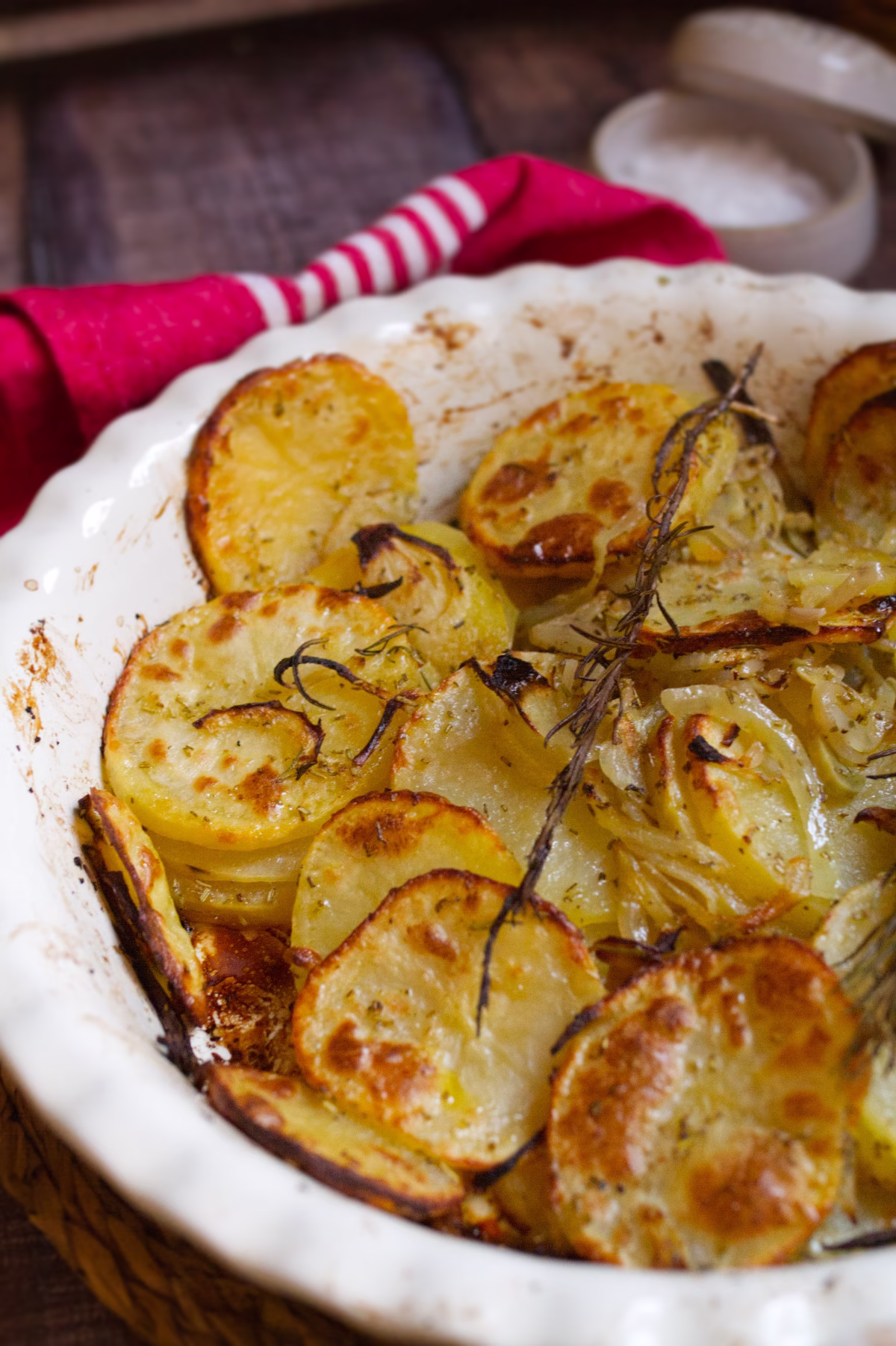 Patatas Panaderas-v8 A large pan of Patatas panaderas- Spanish potatoes