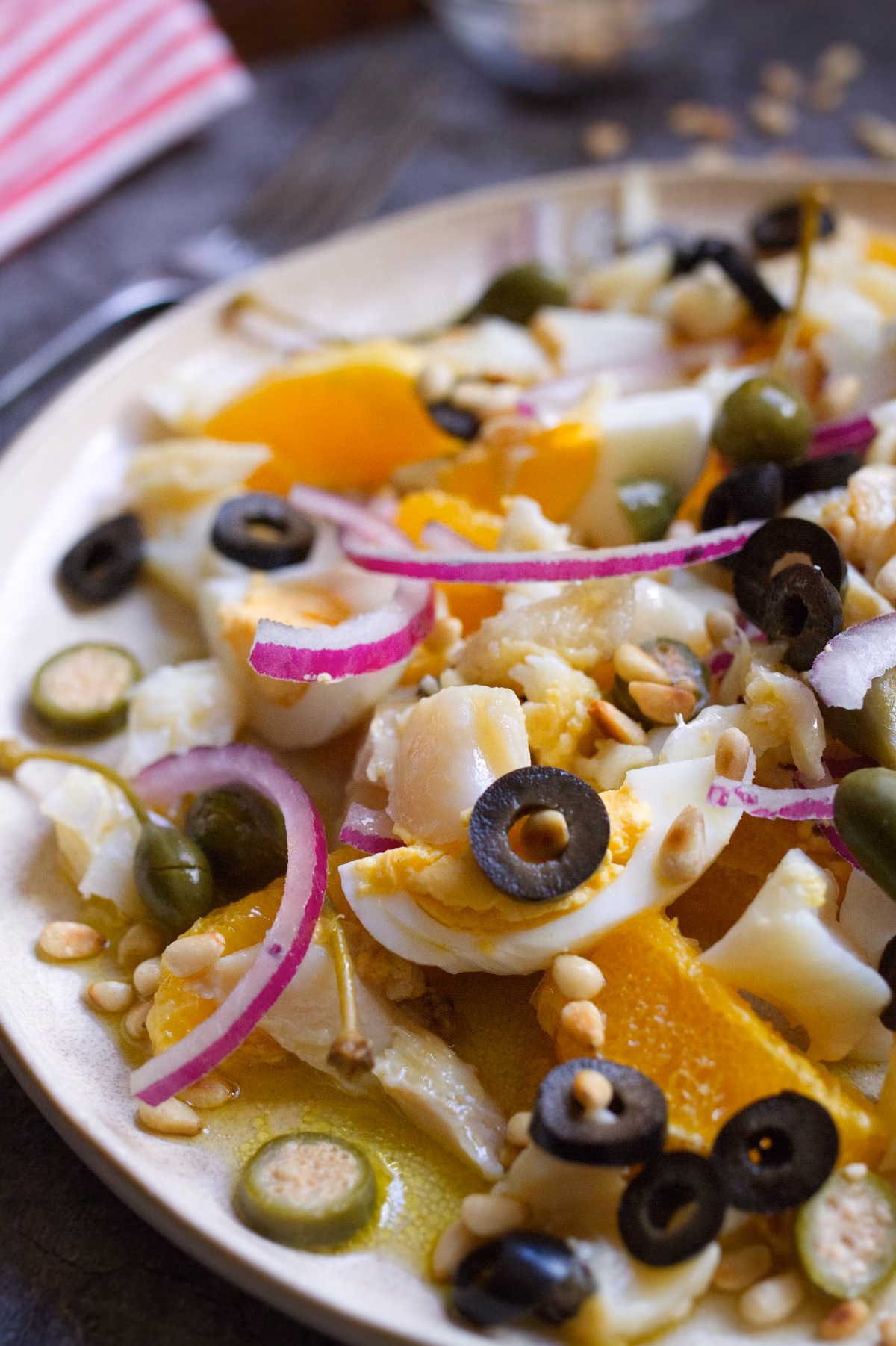 A plate of Andalusian Orange Salt Cod Salad