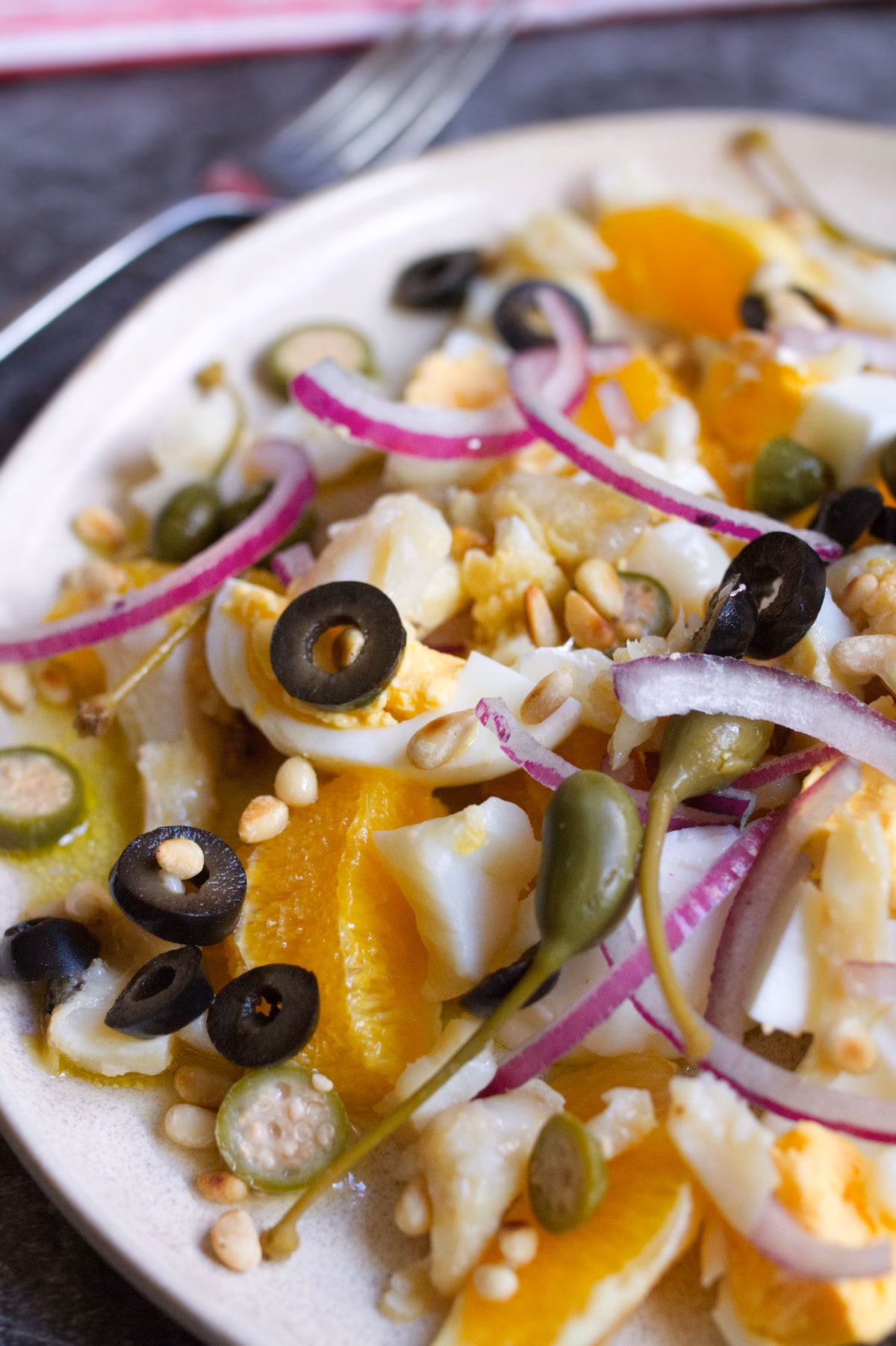 A plate of Andalusian Orange Salt Cod Salad