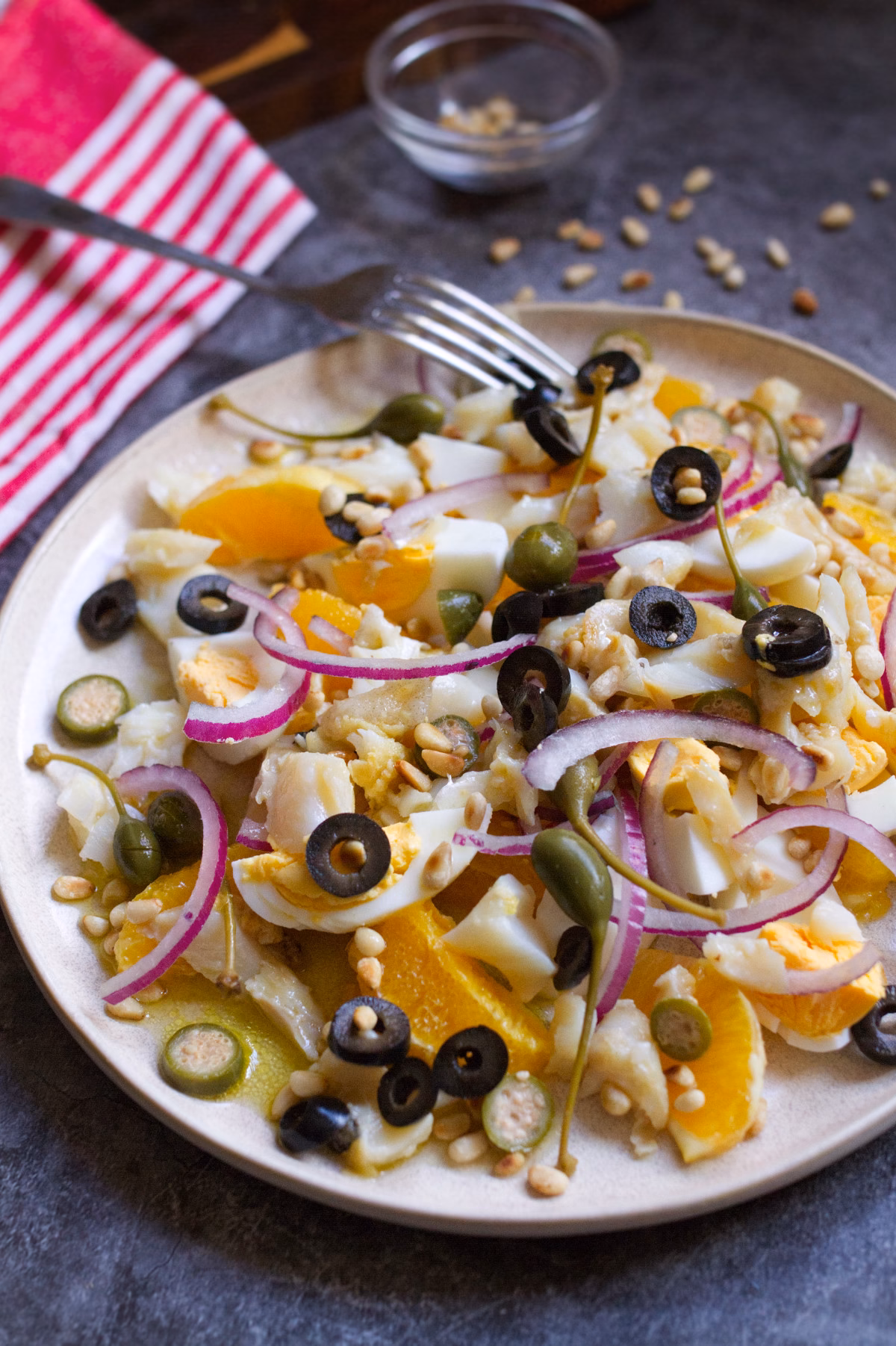 A plate of Andalusian Orange Salt Cod Salad
