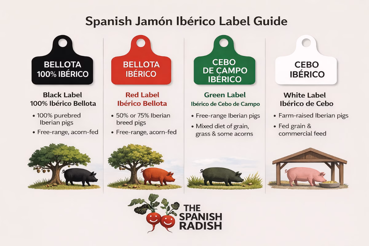 jamon Iberico label guide infographic
