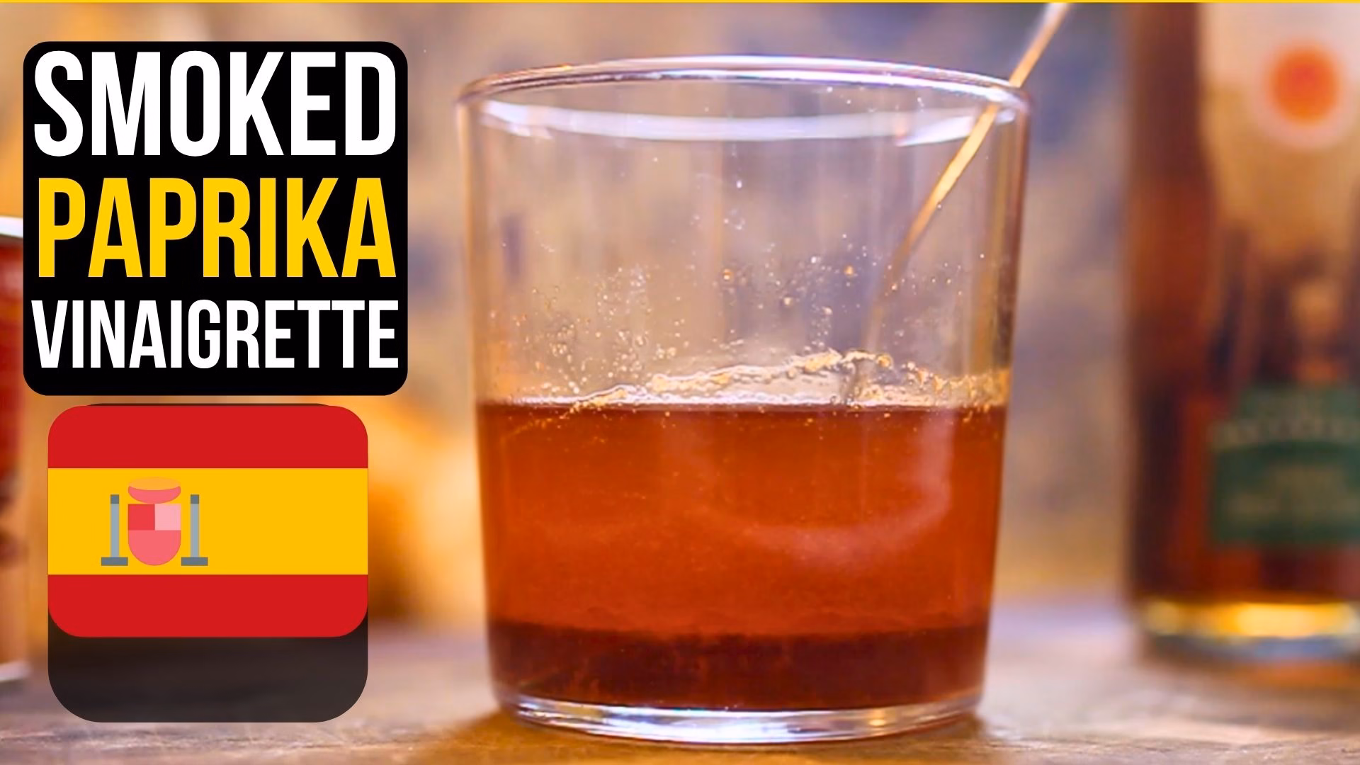 A glass of Spanish Smoked Paprika Vinaigrette