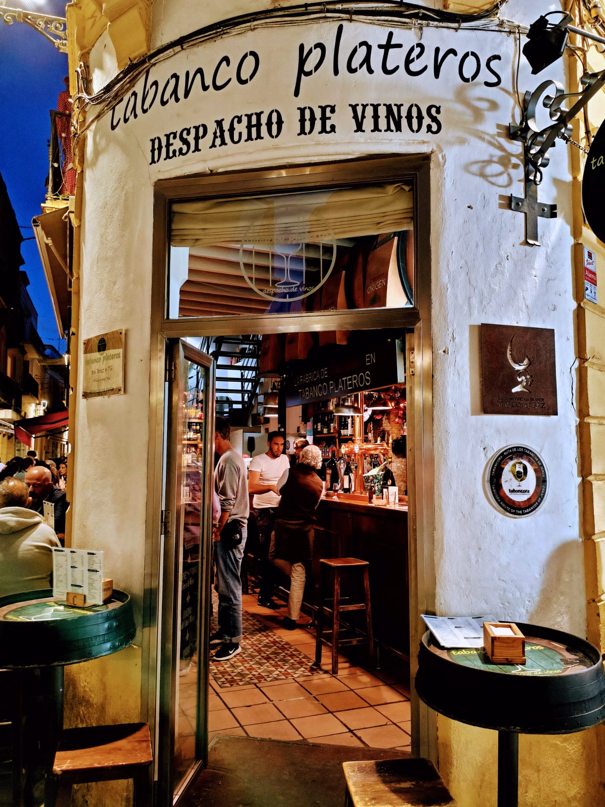 The entry to Tabanco Plateros, a classic tapas and sherry bar in Jerez de la Frontera