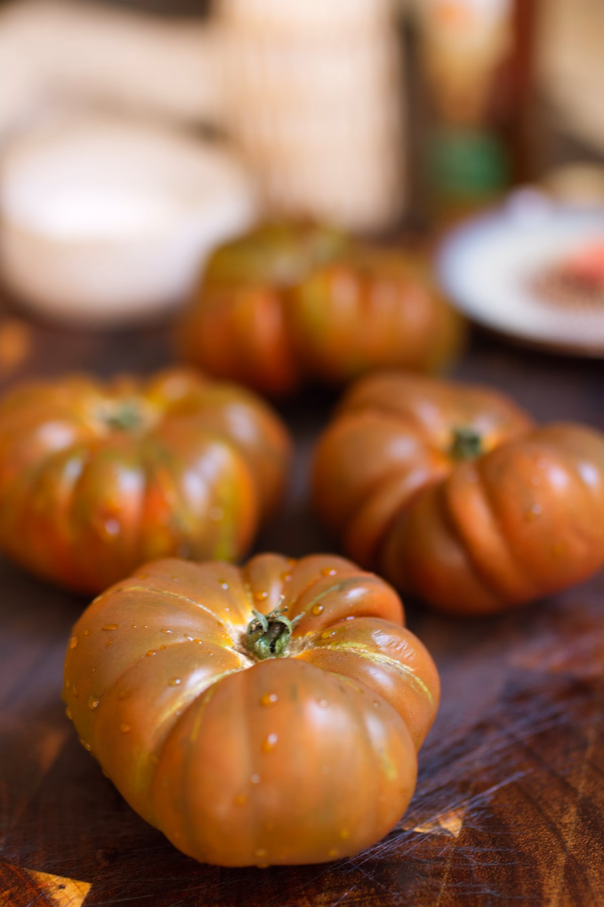 Ripe Spanish summer tomatoesa re ideal for this dressing