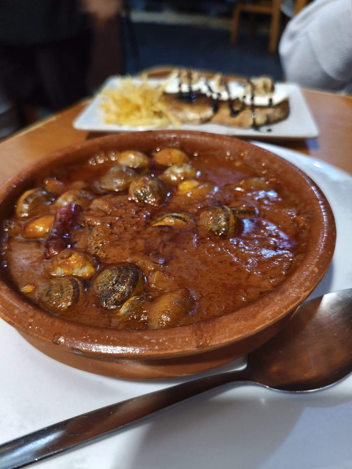 A tapas serving of snail from tabanco San pablo