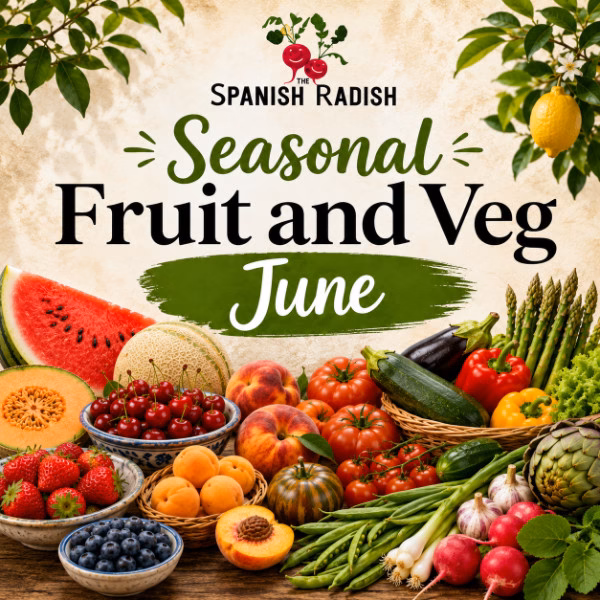 Seasonal fruit and veg for June in Spain
