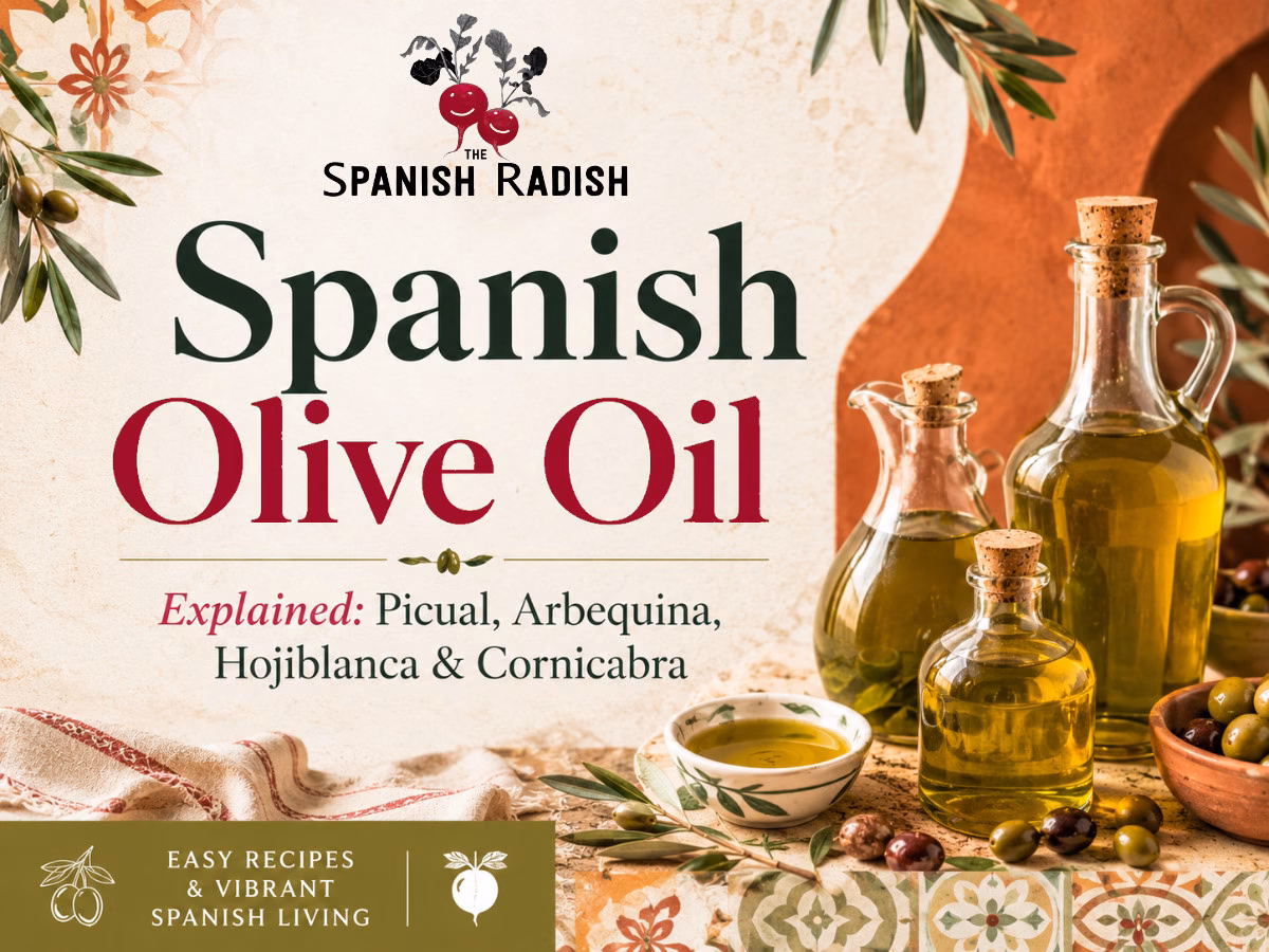 Spanish Olive OIl explained thumbnail with bottles of oil