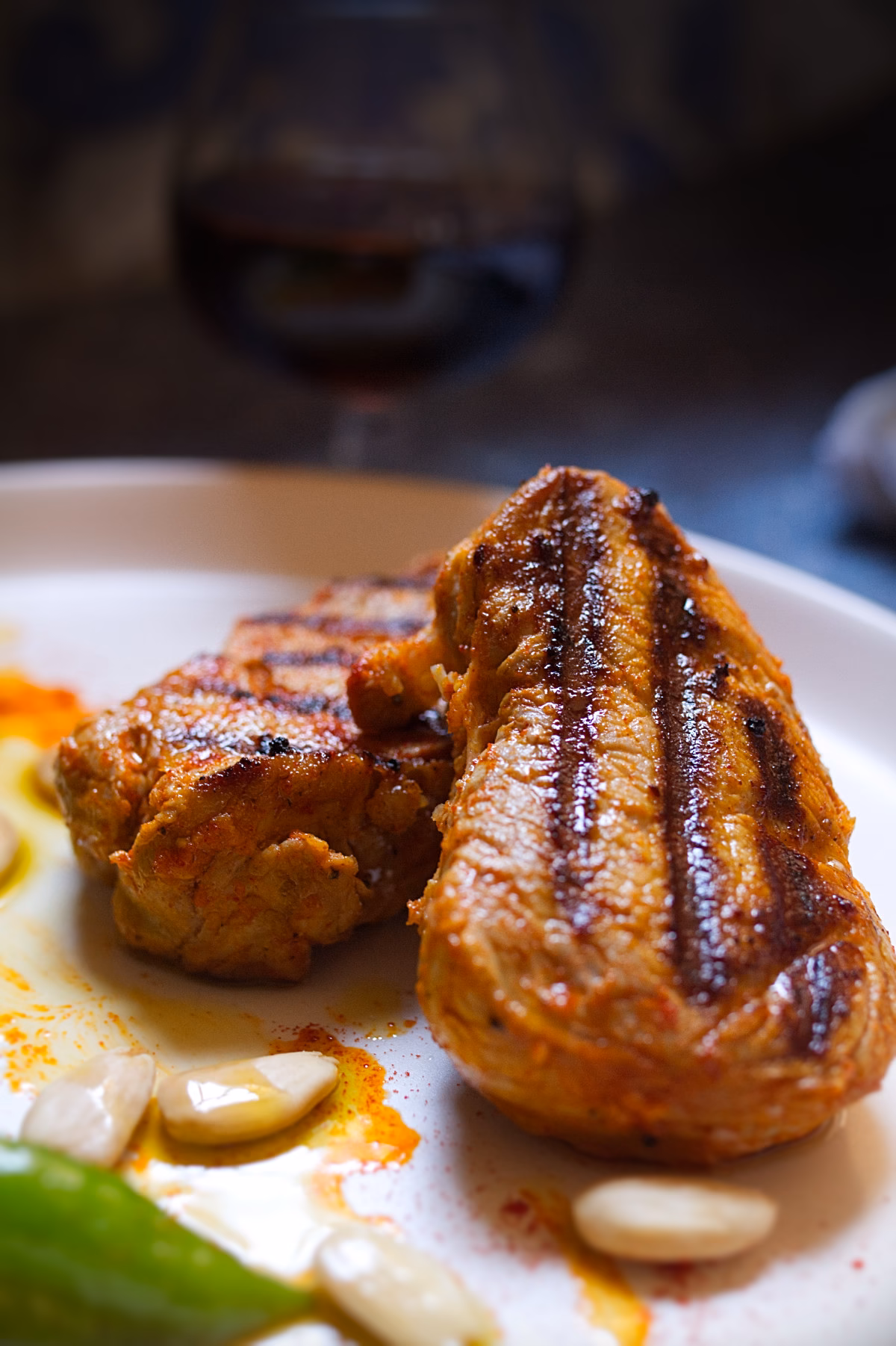 A serving of Spanish pork tenderloin marinated in a smoked paprika sauce