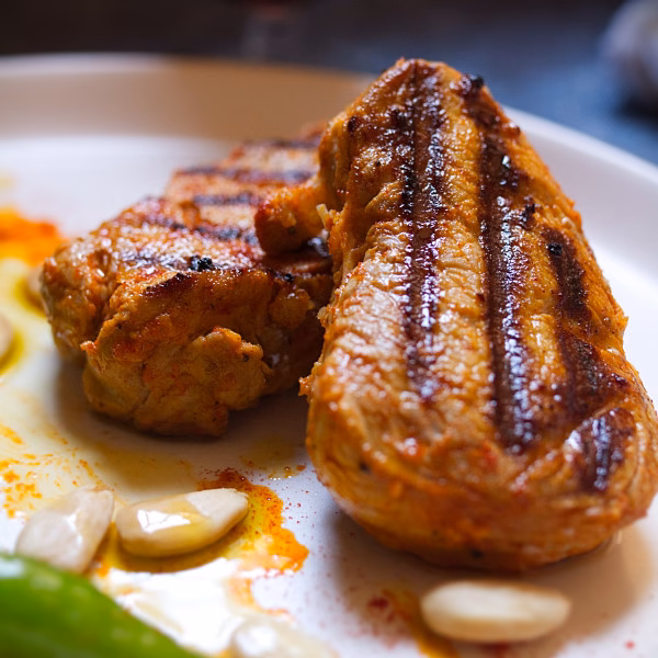 A serving of Spanish pork tenderloin marinated in a smoked paprika sauce