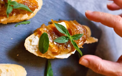 Caramelized Onion and Goat Cheese Montaditos