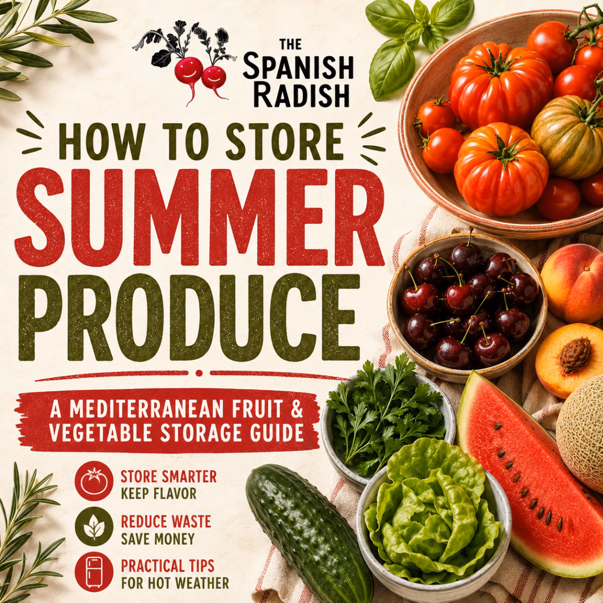 How to store Summer produce - Summer produce storage guide- The Spanish Radish