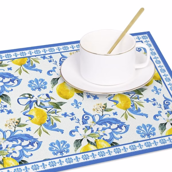Lemon Print Placemats Set of 4