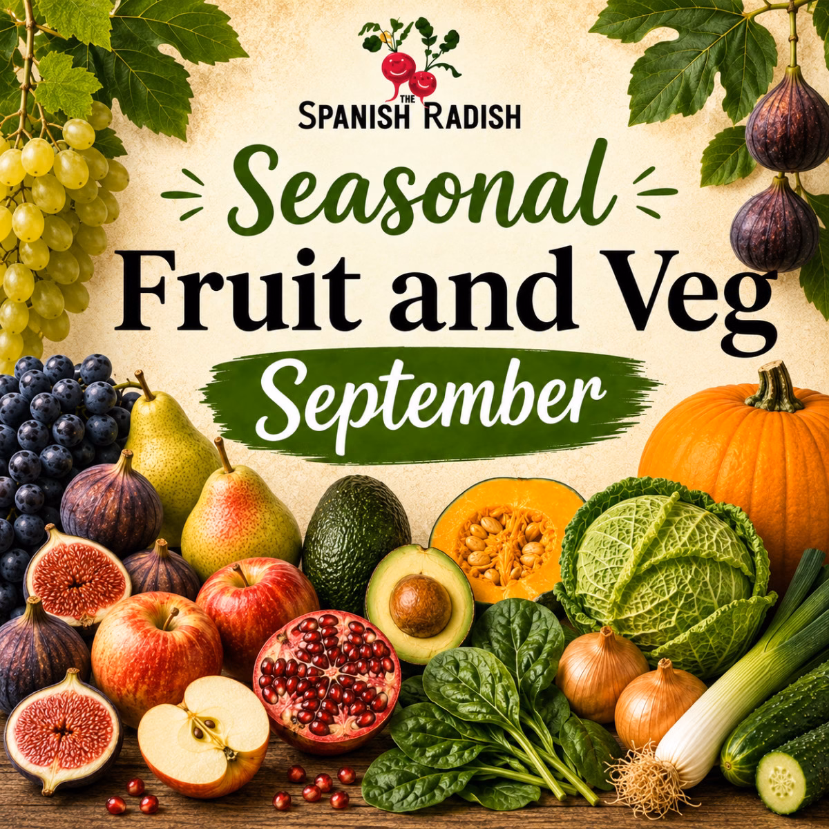 September Seasonal Fruit and Vegetables in Spain