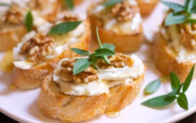 Goat Cheese Pintxos with Walnuts & Honey